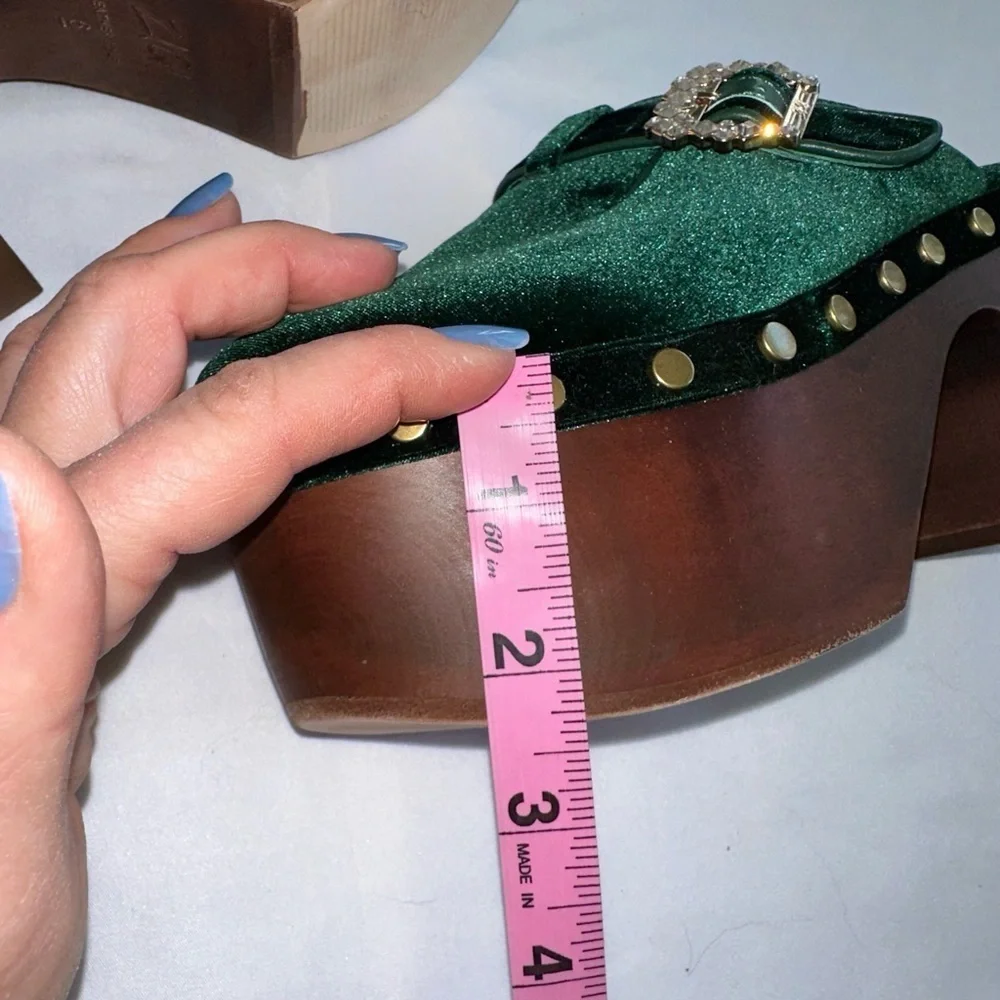 ZIGI BEAUTIFUL GREEN PLATFORM CLOGS - Picture 7 of 12